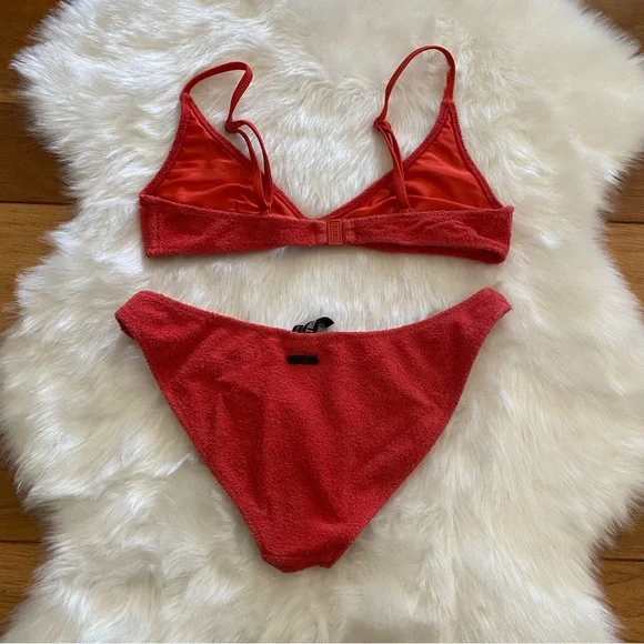 Triangl Swimwear Textured Red Two-Piece Bikini - Picture 2 of 3